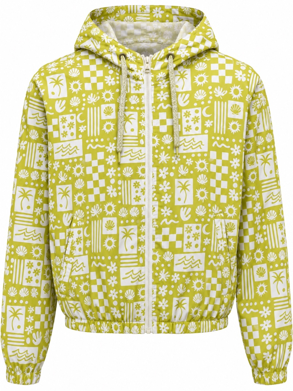 NWT Volcom Women’s Earth Tripper Crop Zip Jacket Green White Size S B1512400